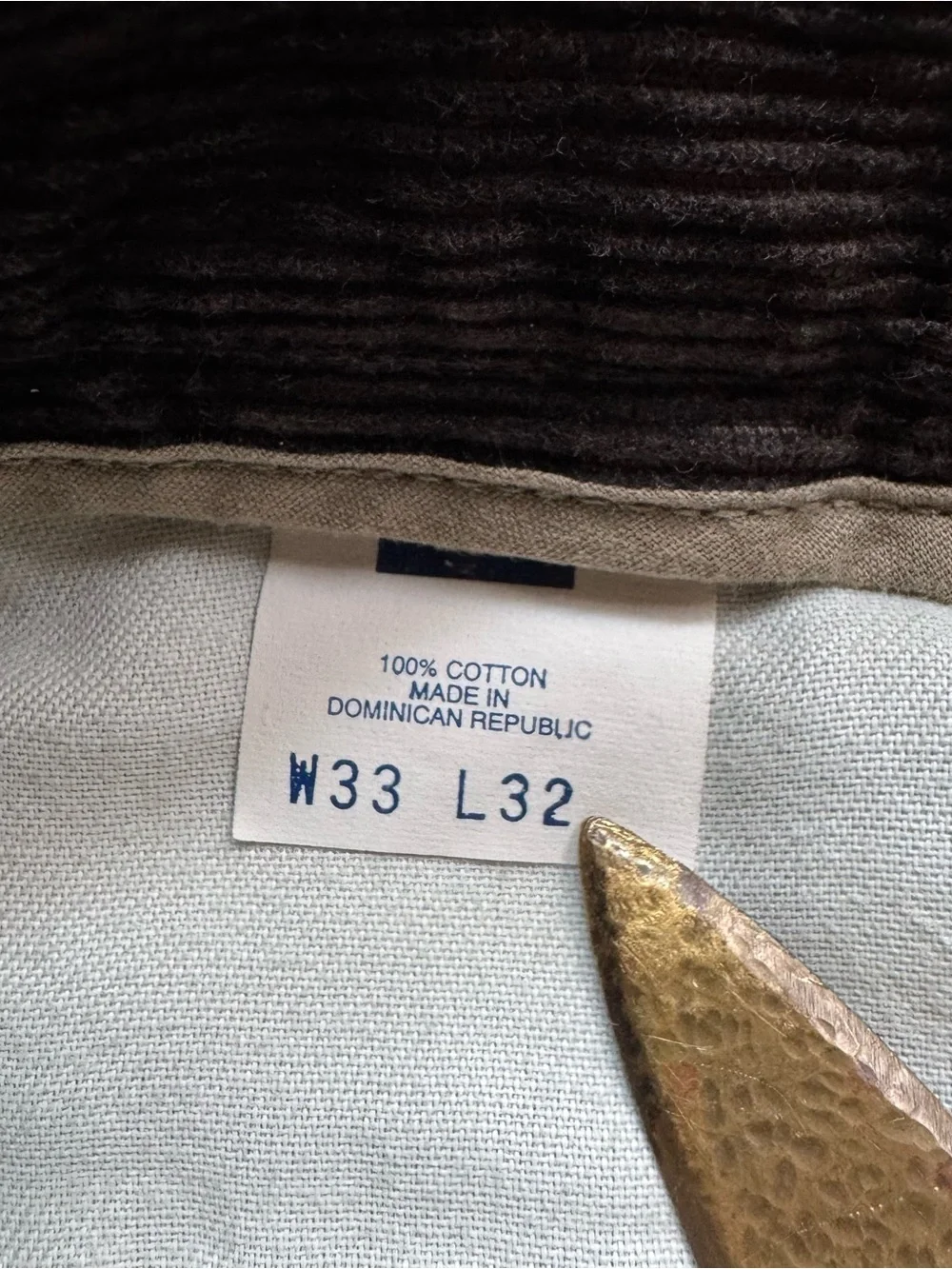 Vtg Dockers Men’s 33x32 Brown Cotton Corduroy Straight Leg Pants 90s Retro